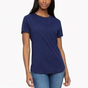 NWT Felina Slub Jersey Crew Tee Blue XL
